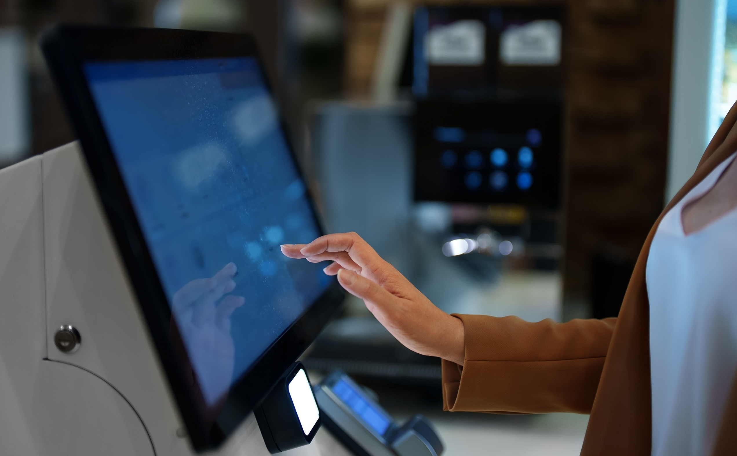 Retail self-checkout kiosks